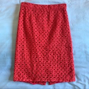 J. Crew Red Crochet No. 2 Pencil Skirt